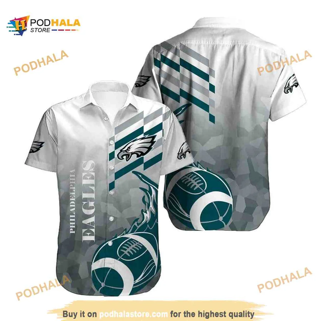 Philadelphia Eagles Gradient Hawaiian Shirt With Team Logo For Fans