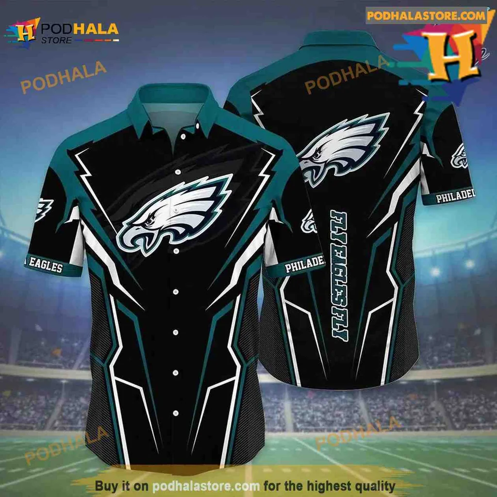 Philadelphia Eagles Hawaiian Shirt, Bold Team Logo Design