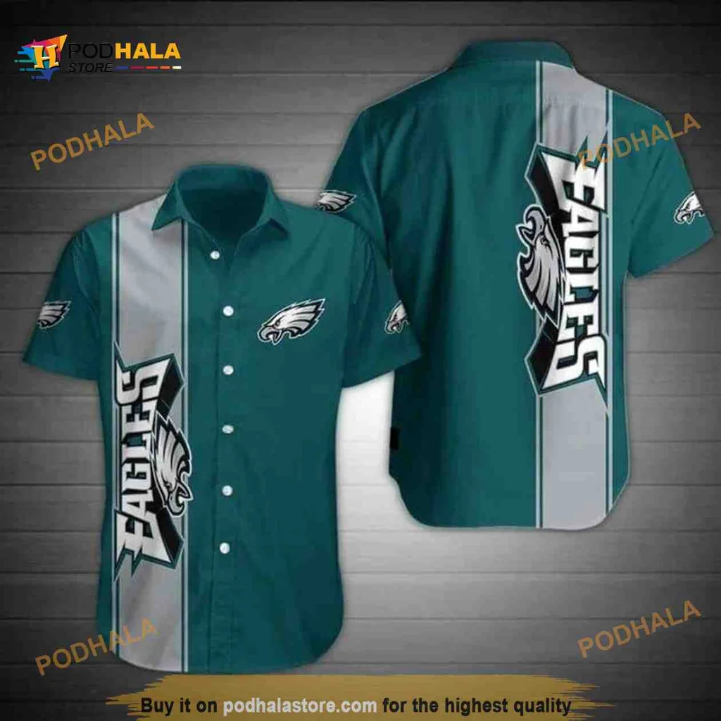 Philadelphia Eagles Hawaiian Shirt Featuring Bold Eagle Graphic