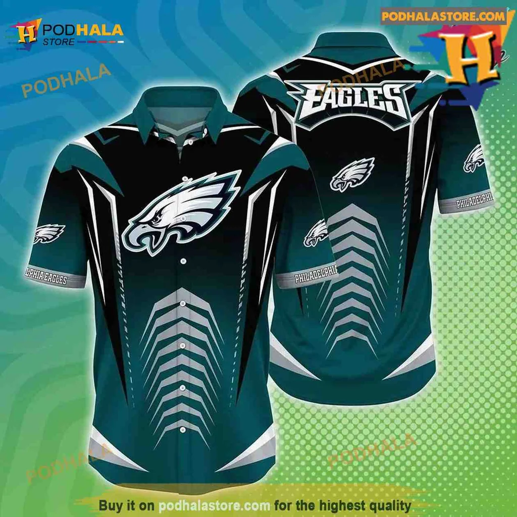 Philadelphia Eagles Hawaiian Shirt Featuring Bold Team Logo