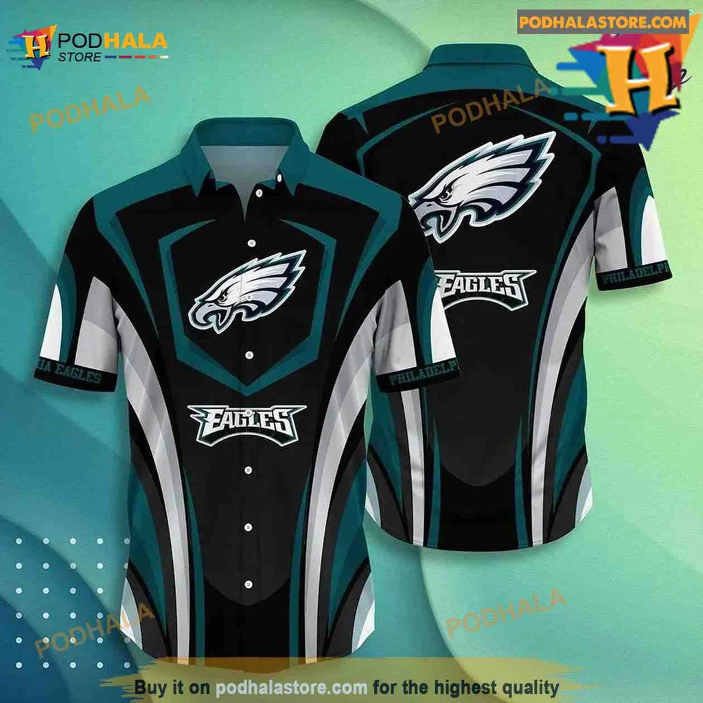 Philadelphia Eagles Hawaiian Shirt Featuring Bold Team Logo