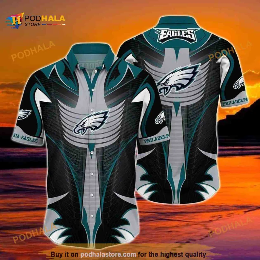 Philadelphia Eagles Hawaiian Shirt Featuring Bold Team Logo