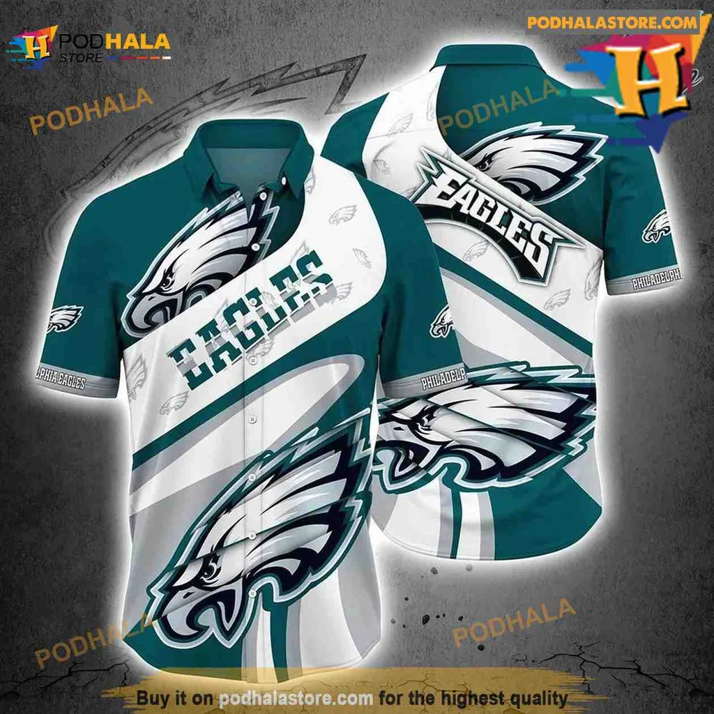 Philadelphia Eagles Hawaiian Shirt Featuring Fierce Eagle Head Design