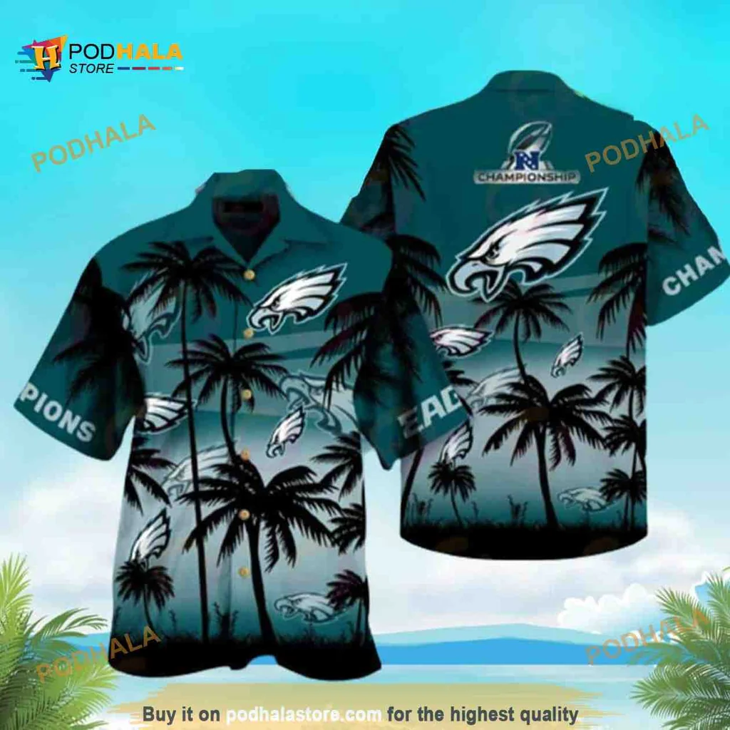 Philadelphia Eagles Hawaiian Shirt Featuring Vibrant Tropical Design