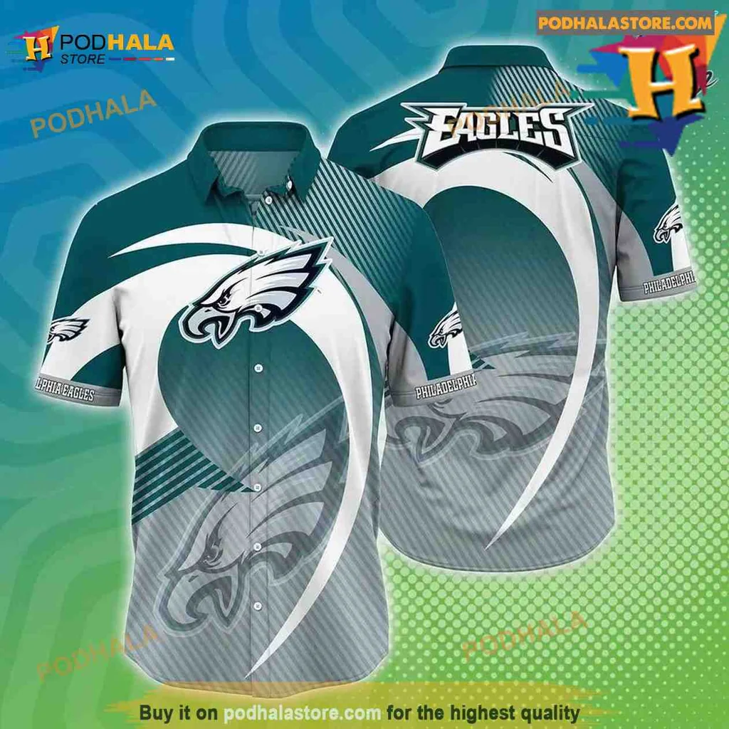 Philadelphia Eagles Hawaiian Shirt With Bold Team Logo Design