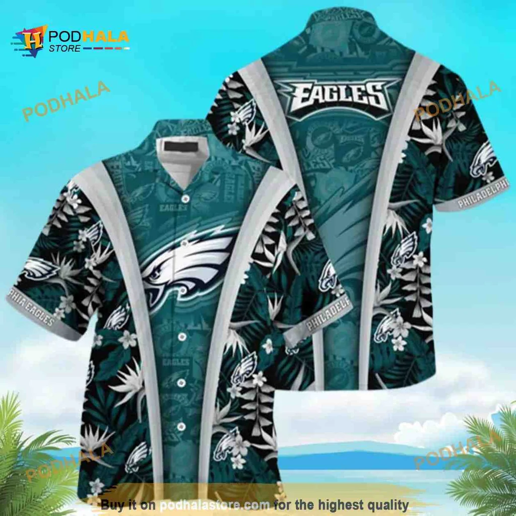 Philadelphia Eagles Hawaiian Shirt With Tropical Design For Fans