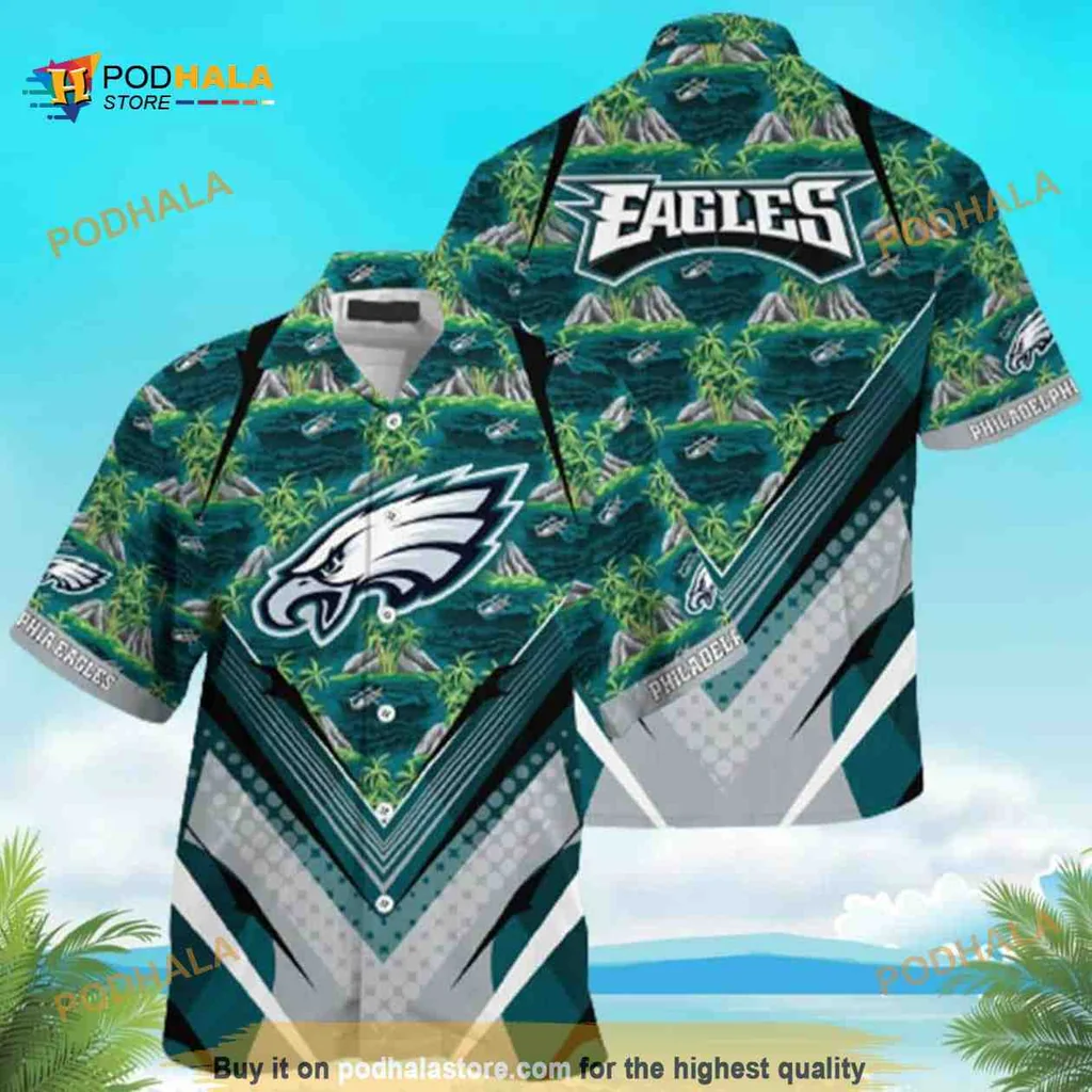 Philadelphia Eagles Hawaiian Shirt With Tropical Design For Game Day