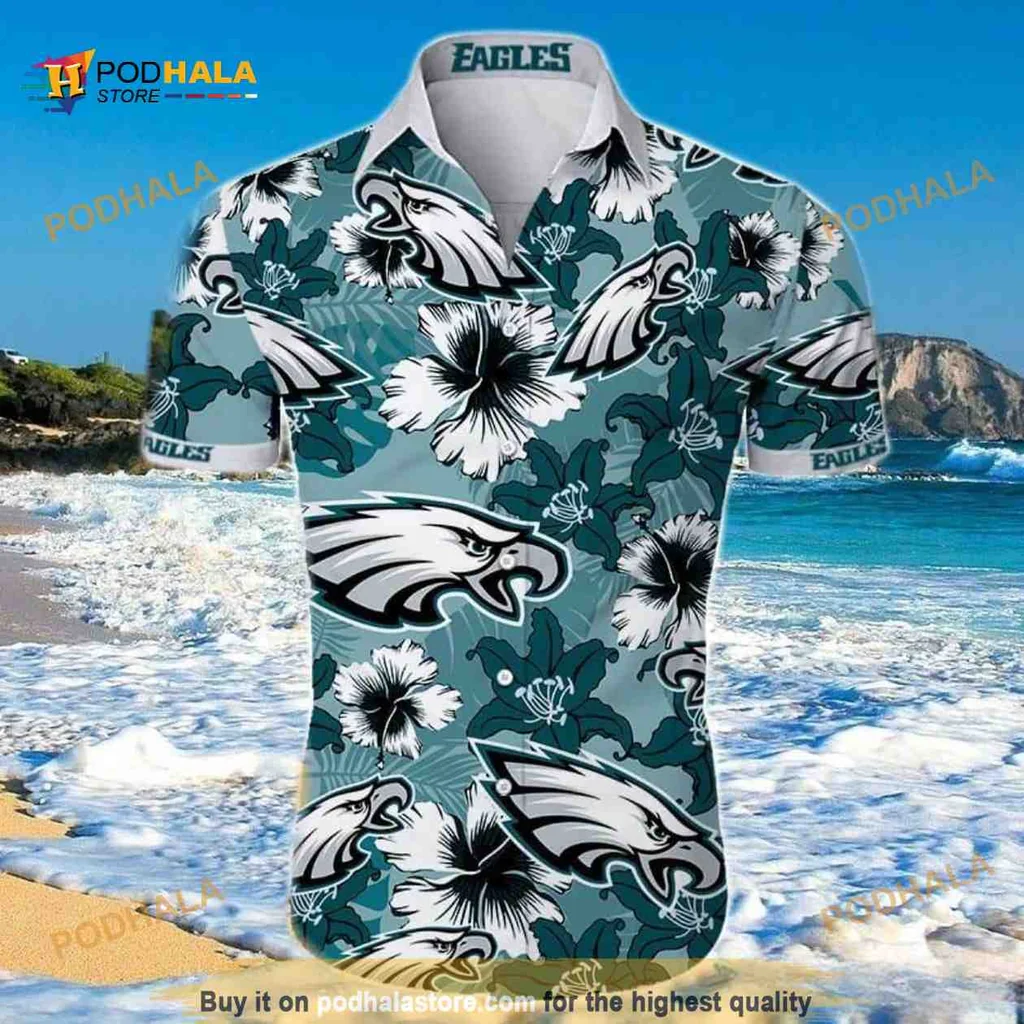 Philadelphia Eagles Hibiscus Aloha Shirt With Tropical Design