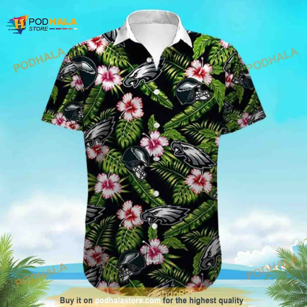 Philadelphia Eagles Hibiscus Floral Shirt With Tropical Design