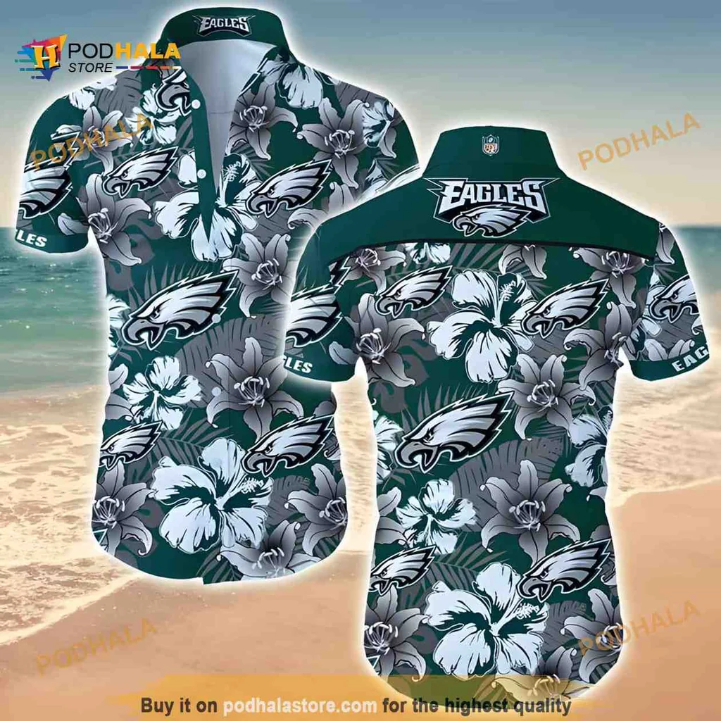 Philadelphia Eagles Hibiscus Shirt With Tropical Design
