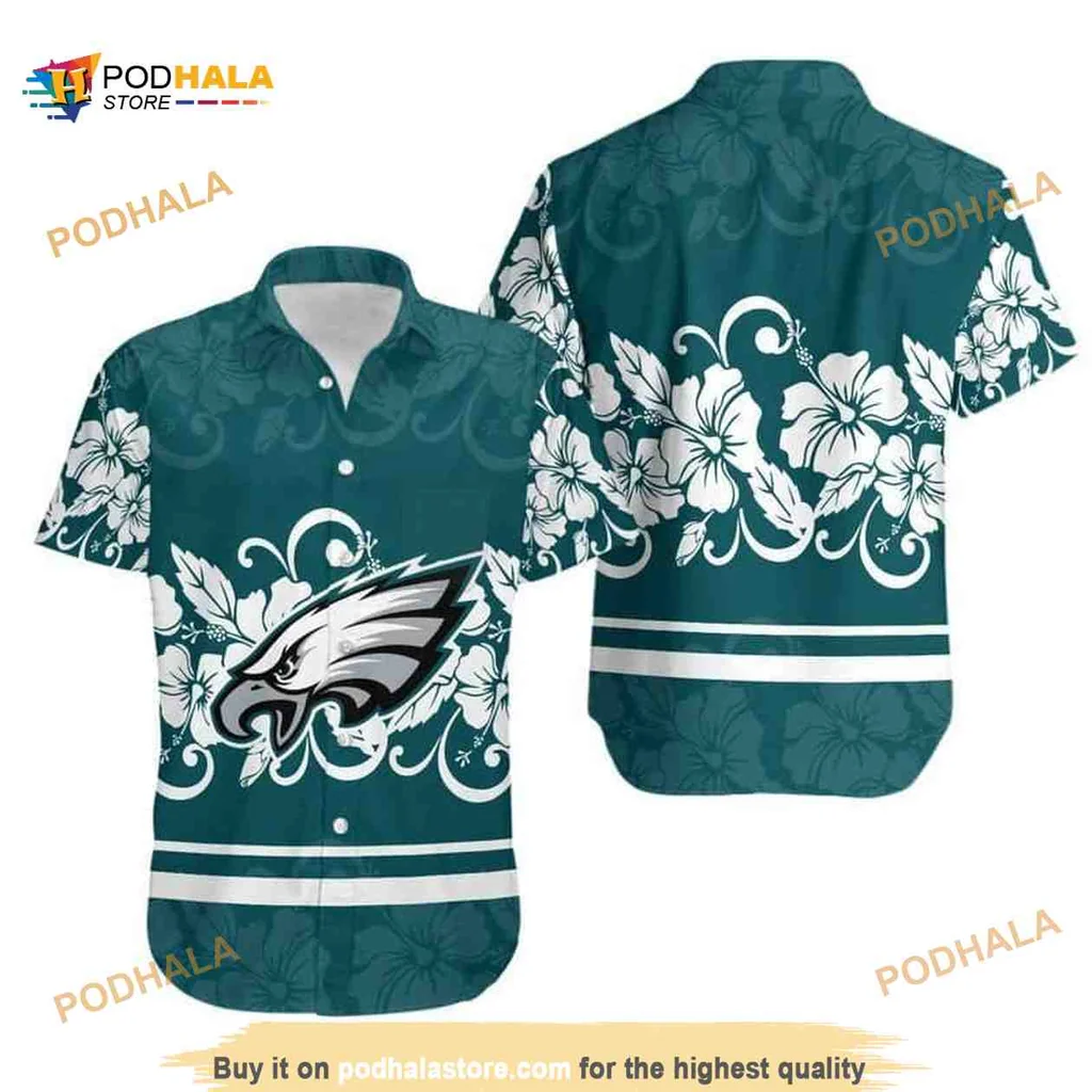 Philadelphia Eagles Hibiscus Shirt With Tropical Floral Design