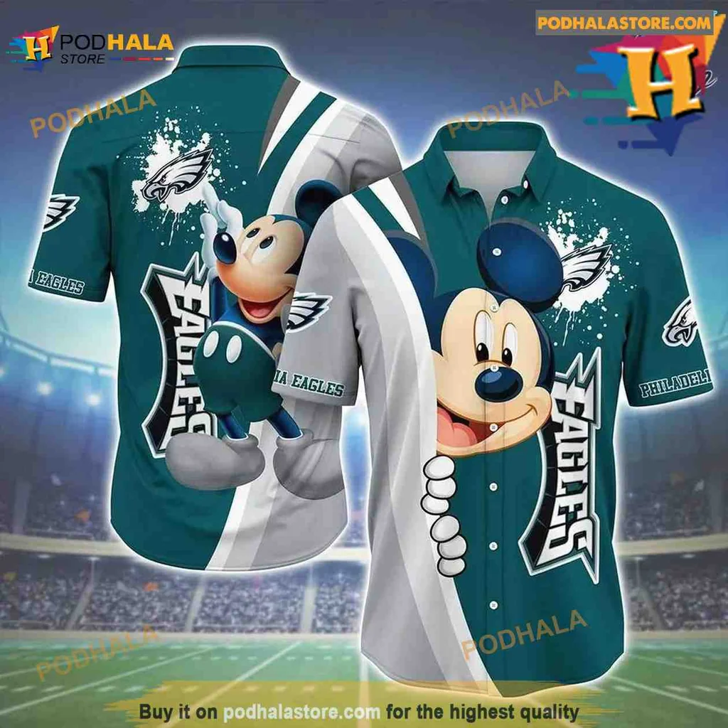 Philadelphia Eagles Mickey Mouse Hawaiian Shirt, Fun Team Apparel