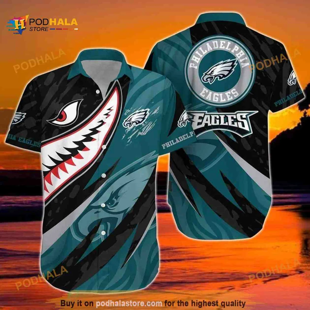 Philadelphia Eagles Shark Aloha Shirt, Fierce Fan Gear For Football Lovers