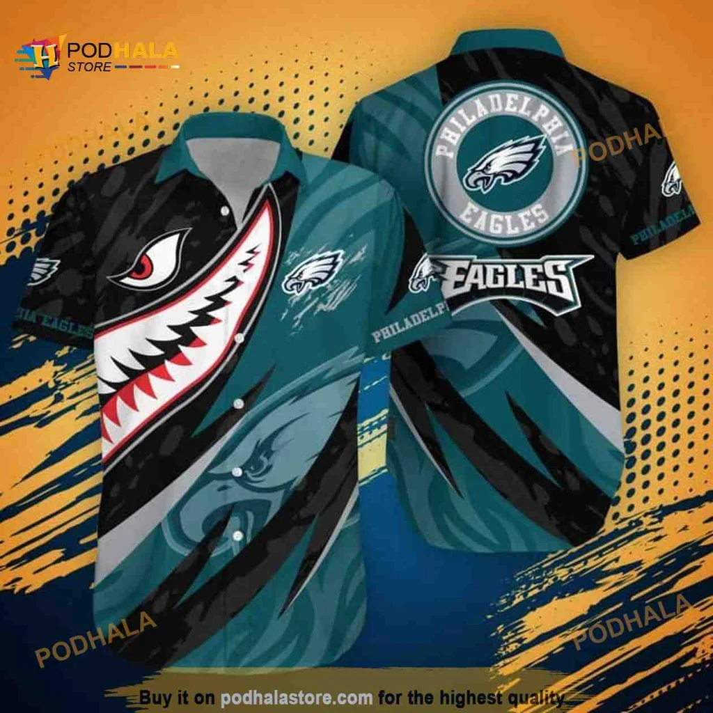 Philadelphia Eagles Shark Hawaiian Shirt With Bold Design