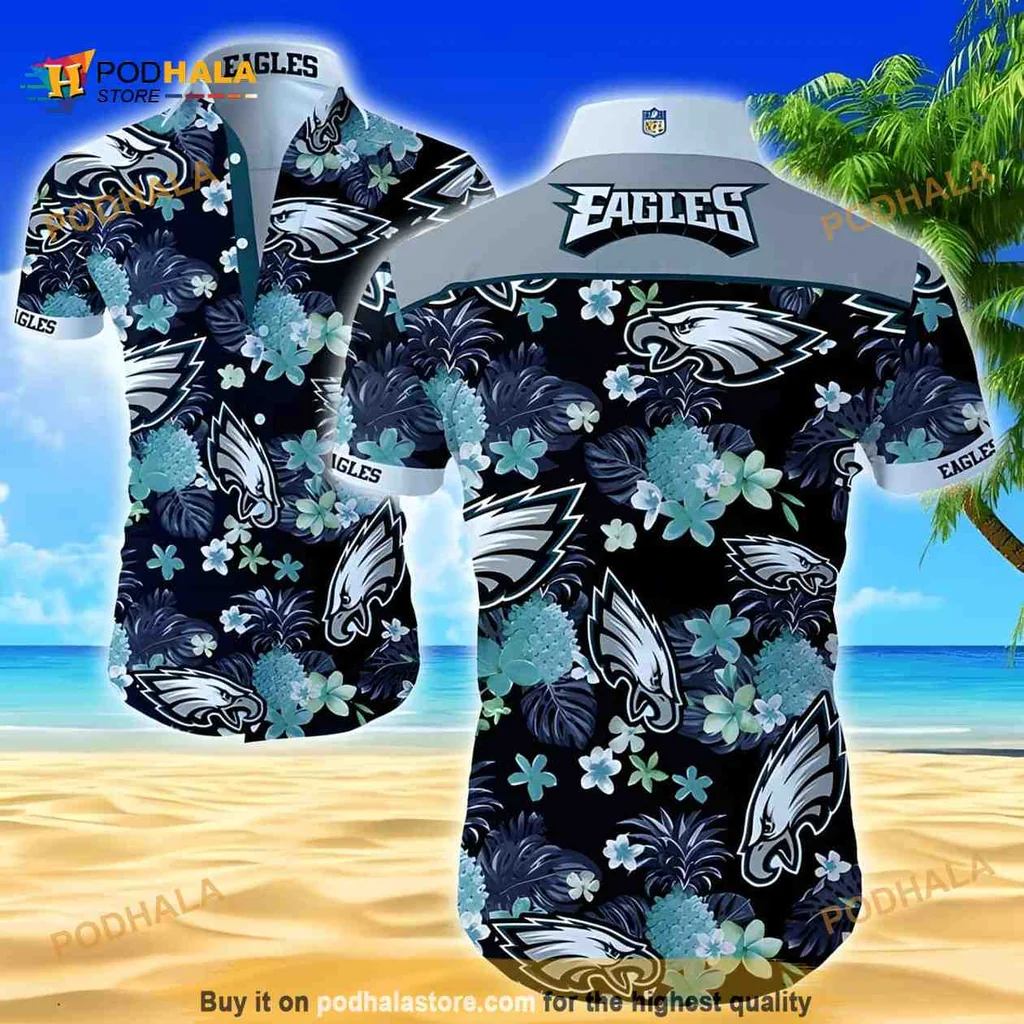 Philadelphia Eagles Tropical Aloha Shirt With Pineapple Pattern