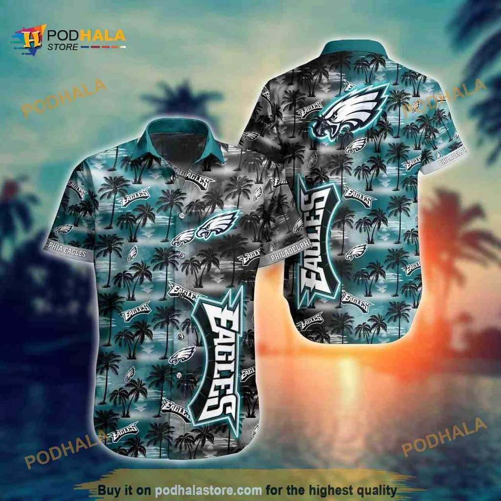Philadelphia Eagles Tropical Hawaiian Shirt With Palm Trees