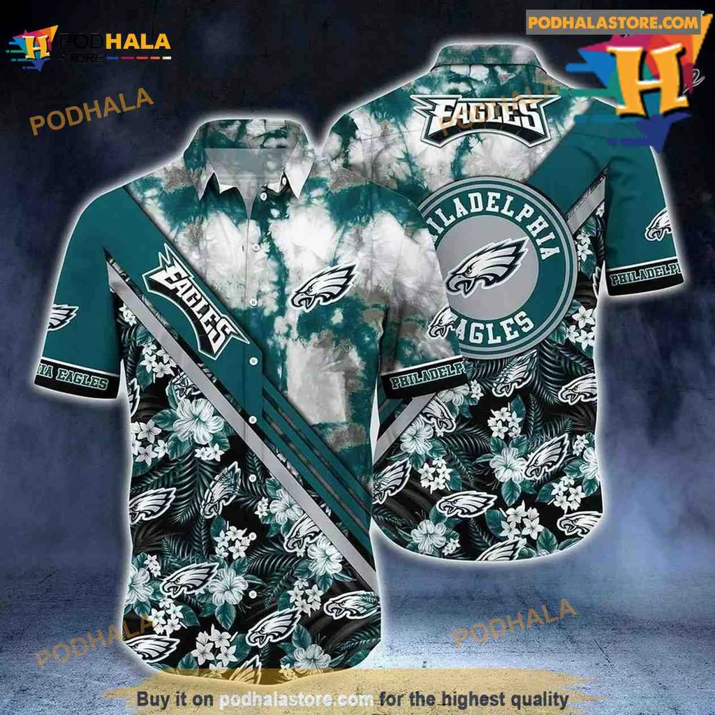 Philadelphia Eagles Tropical Hawaiian Shirt With Vibrant Floral Design