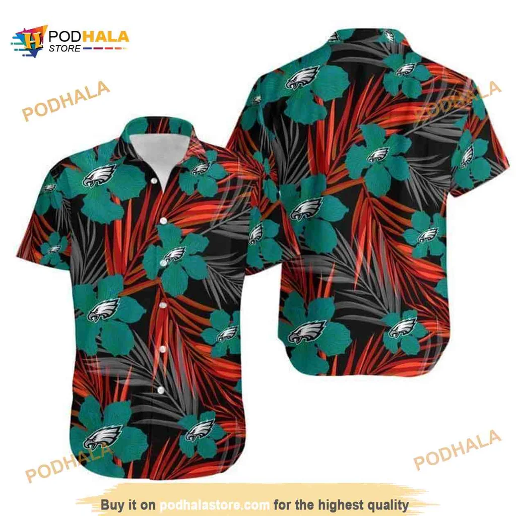 Philadelphia Eagles Tropical Hawaiian Shirt With Vibrant Floral Design