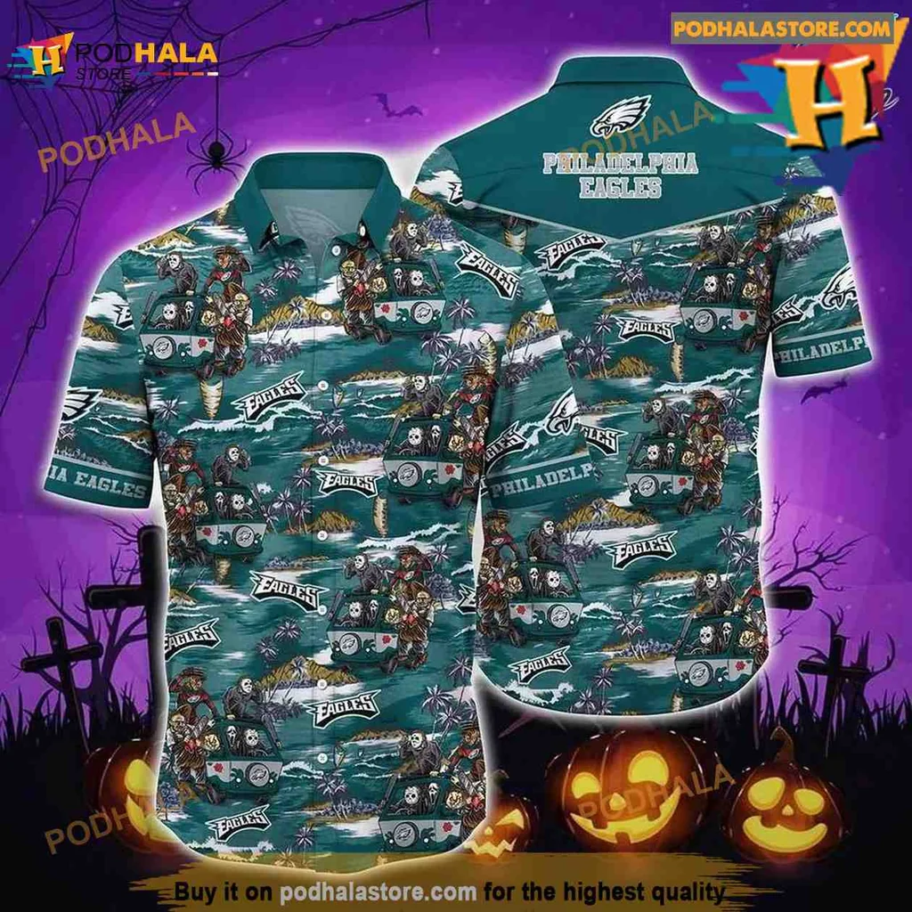Philadelphia Eagles Tropical Hawaiian Shirt With Vibrant Team Logo