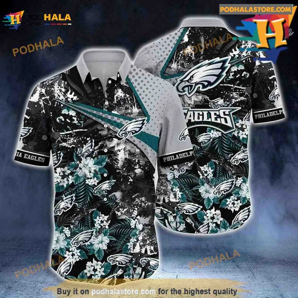Philadelphia Eagles Tropical Hawaiian Shirt With Vibrant Tropical Pattern