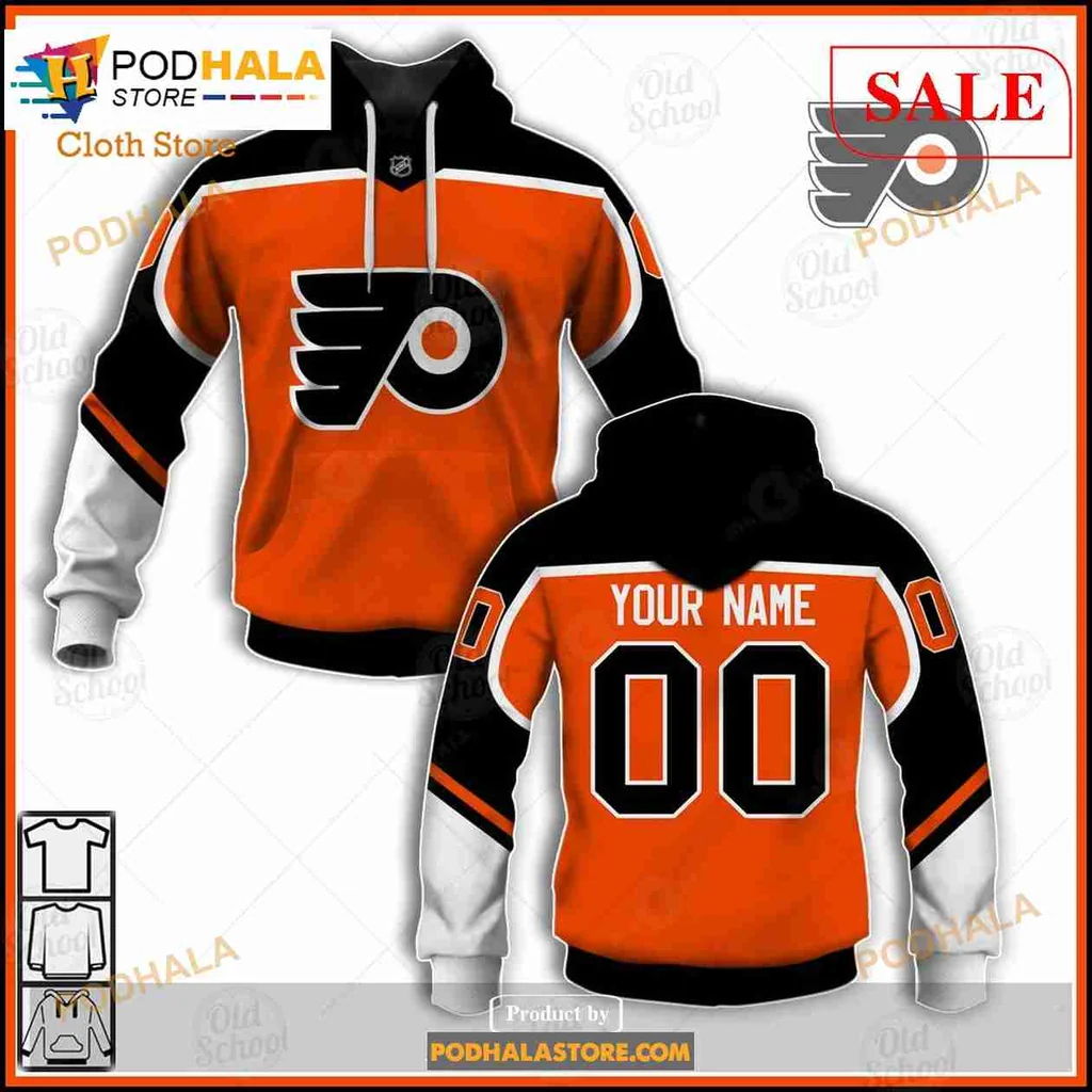 Philadelphia Flyers 3d Hoodie, Custom Name And Number Sweatshirt