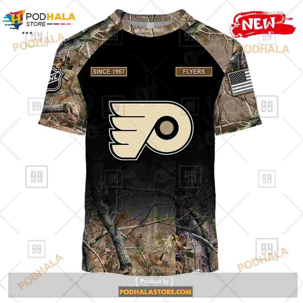 Philadelphia Flyers Camouflage Hoodie With Customizable Name And Number - View 2 Philadelphia Flyers Camouflage Hoodie With Customizable Name And Number - View 2