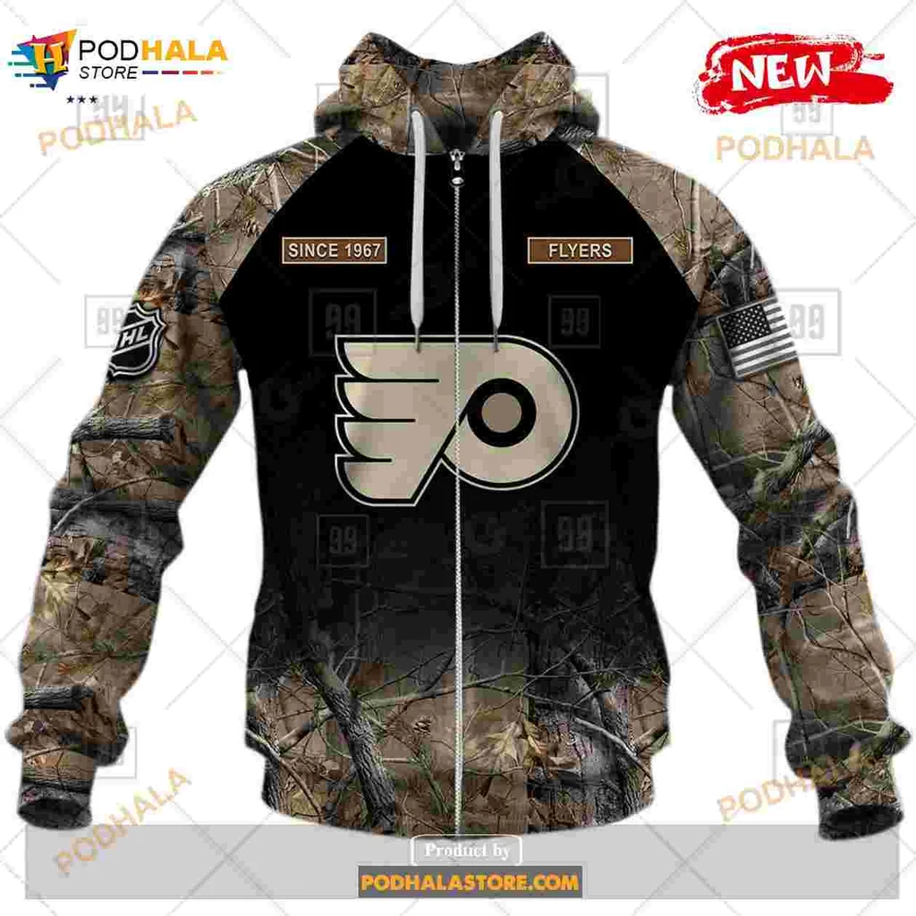 Philadelphia Flyers Camouflage Hoodie With Customizable Name And Number - Product View 5 Philadelphia Flyers Camouflage Hoodie With Customizable Name And Number - Product View 5