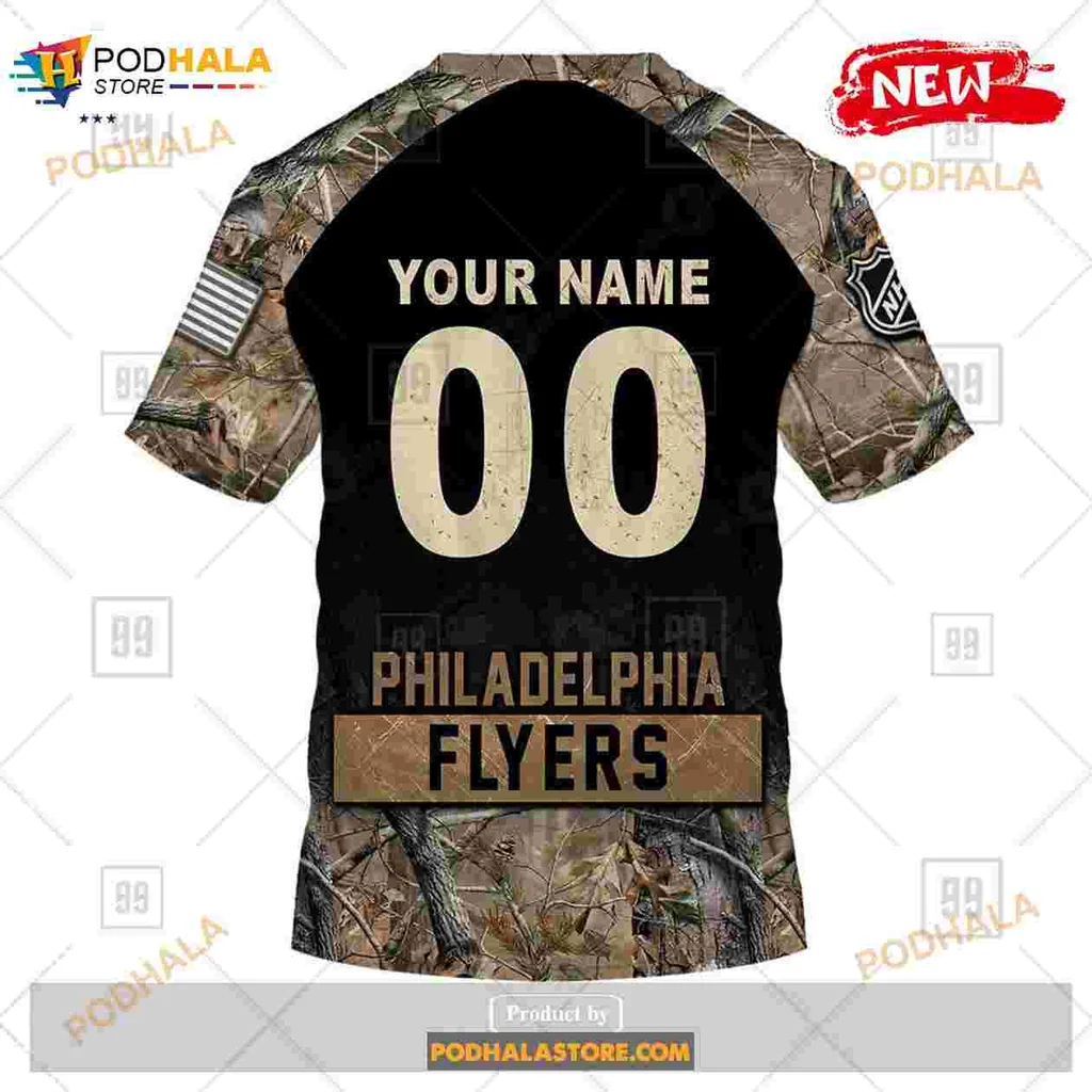 Philadelphia Flyers Camouflage Hoodie With Customizable Name And Number - Product View 7 Philadelphia Flyers Camouflage Hoodie With Customizable Name And Number - Product View 7