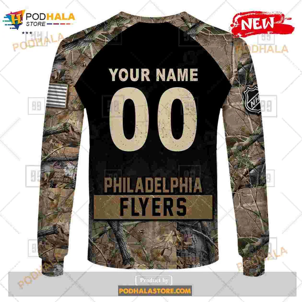 Philadelphia Flyers Camouflage Hoodie With Customizable Name And Number - Product View 8 Philadelphia Flyers Camouflage Hoodie With Customizable Name And Number - Product View 8