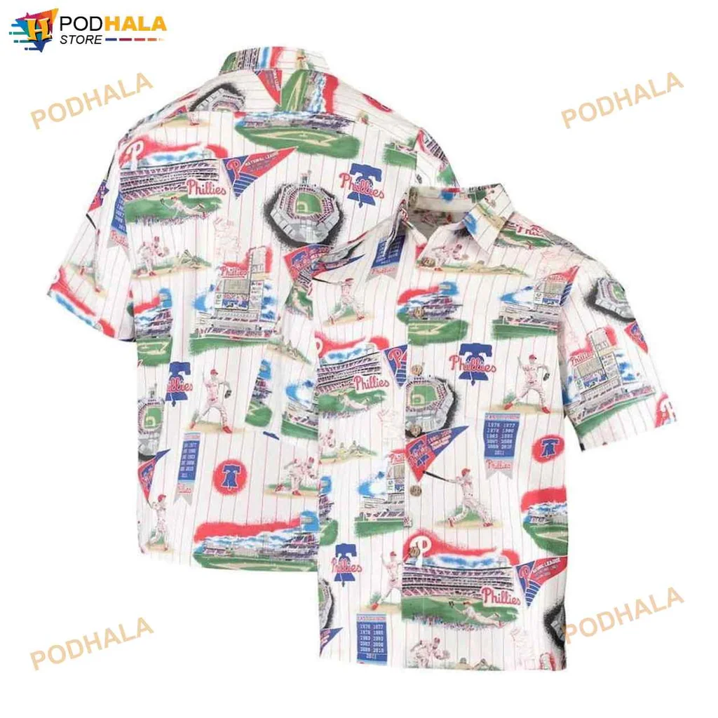 Philadelphia Phillies Hawaiian Shirt, Colorful Baseball Team Design