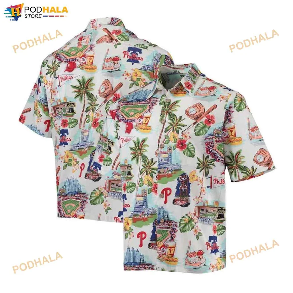Philadelphia Phillies Hawaiian Shirt Featuring Iconic Landmarks And Colors