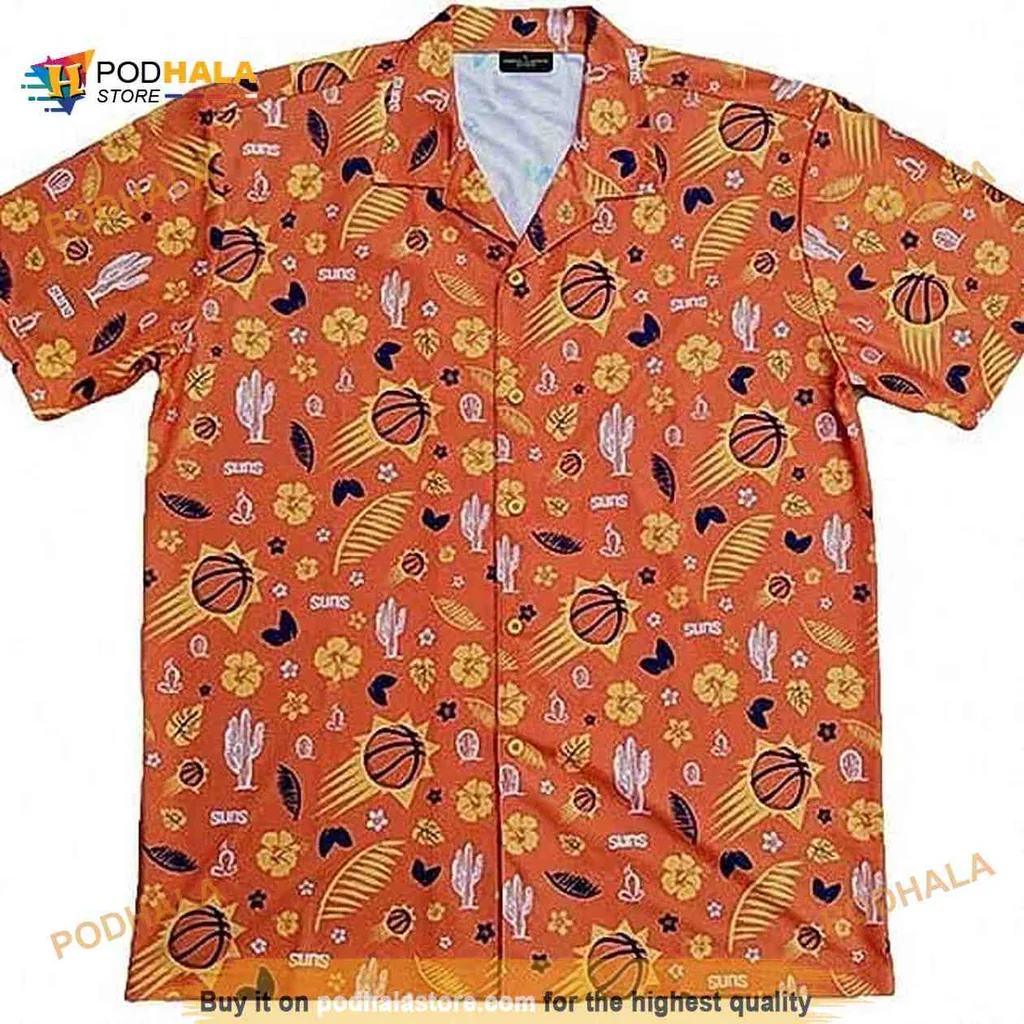Phoenix Suns Basketball Hawaiian Shirt With Tropical Pattern