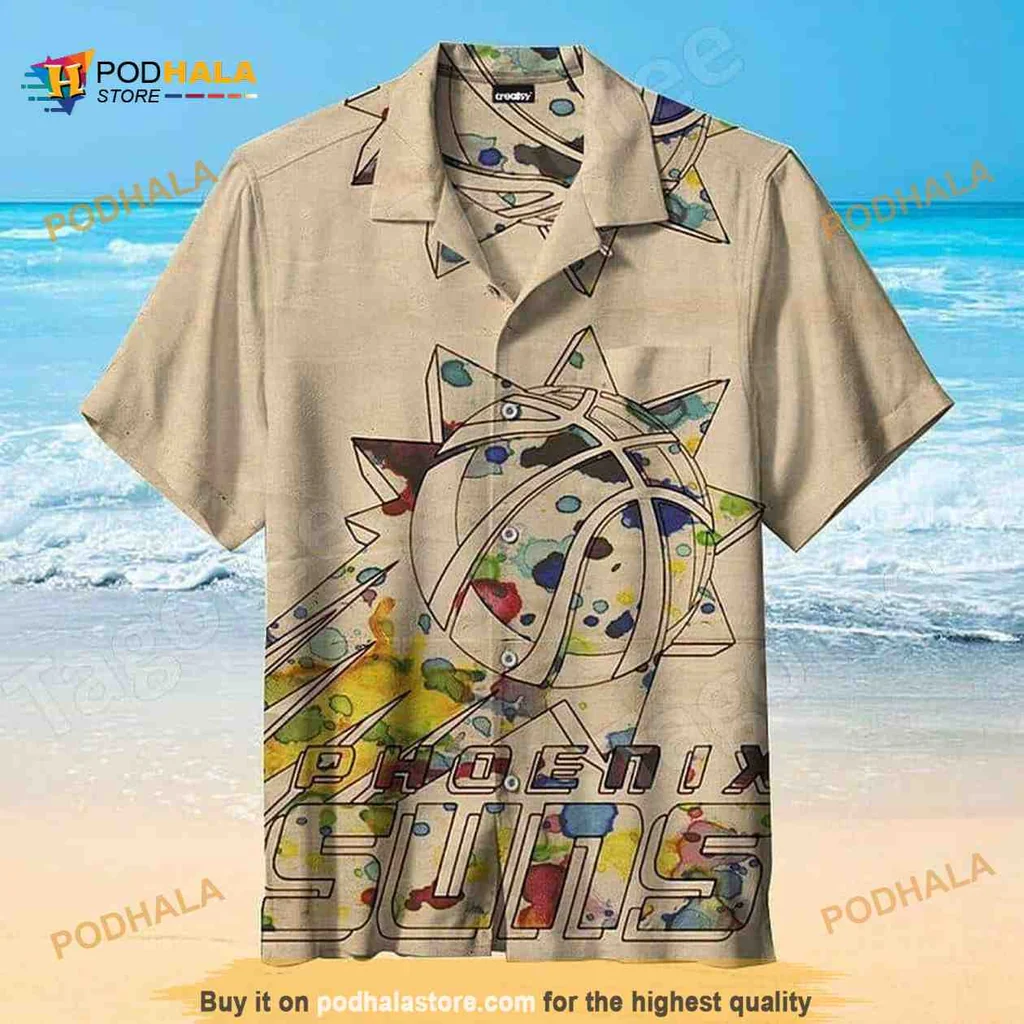 Phoenix Suns Basketball Hawaiian Shirt With Vibrant Sunburst Design