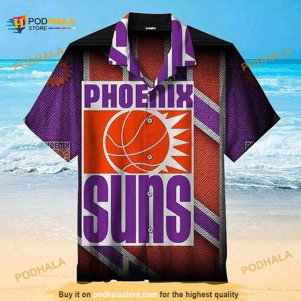 Phoenix Suns Hawaiian Shirt Featuring Bold Basketball Design