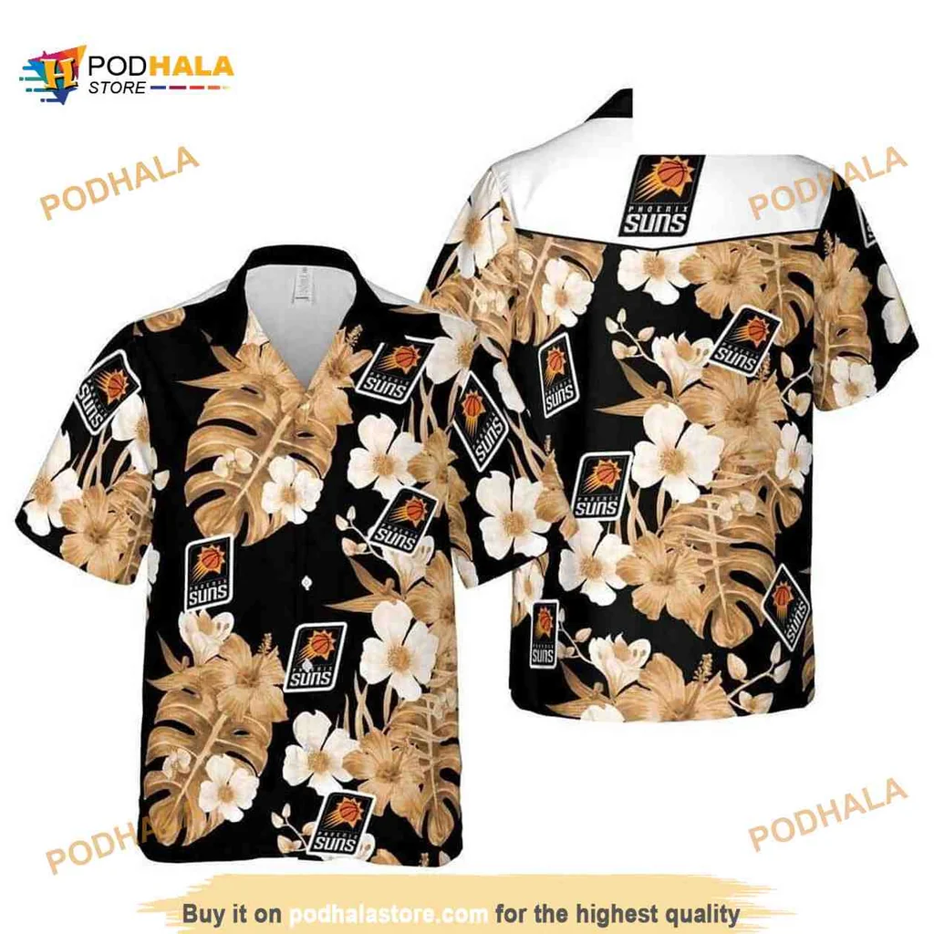 Phoenix Suns Hawaiian Shirt With Hibiscus Flowers For Summer Beach Fun