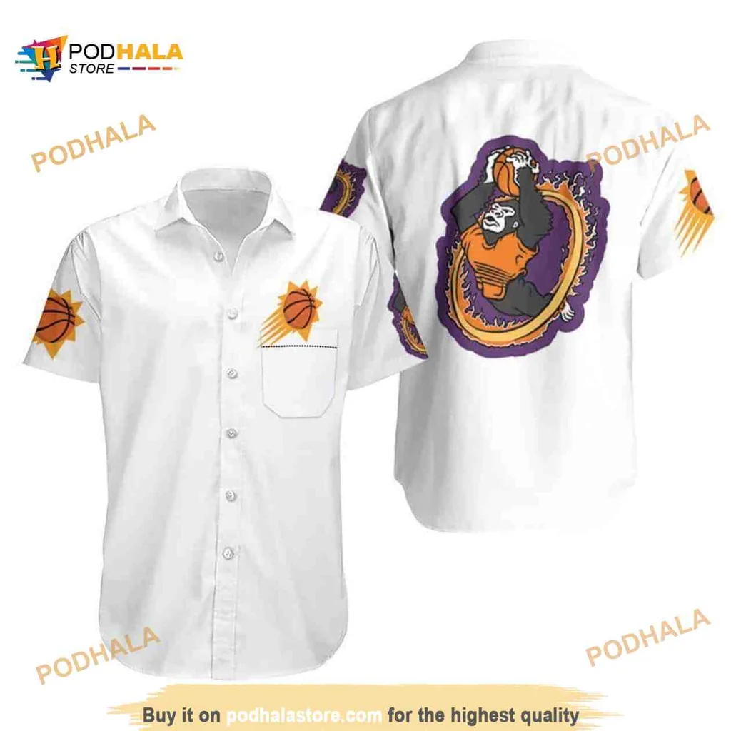 Phoenix Suns Mascot Hawaiian Shirt Featuring Vibrant Team Colors