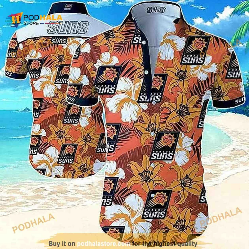 Phoenix Suns Tropical Hawaiian Shirt With Hibiscus Flowers