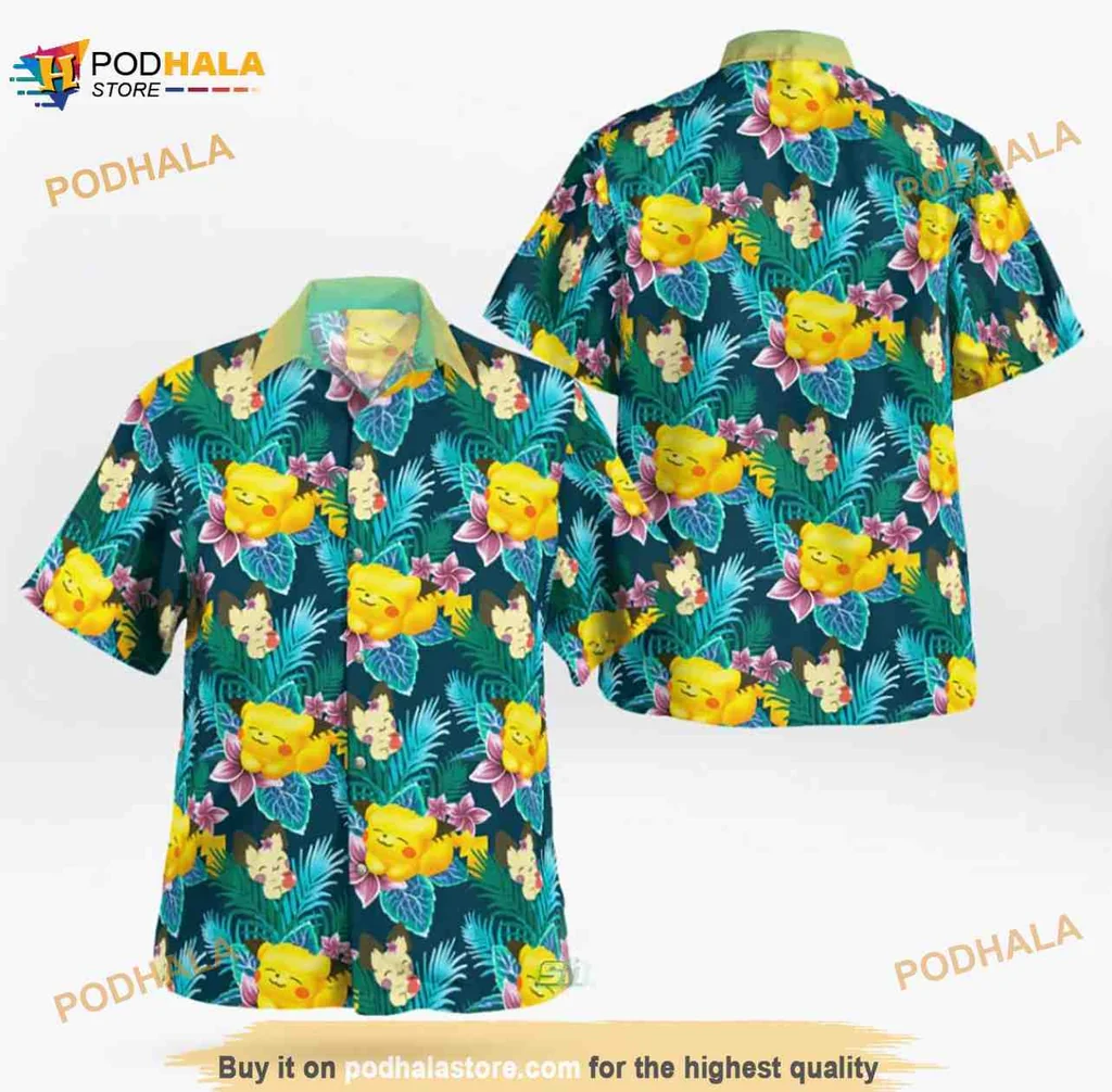Pikachu Tropical Hawaiian Shirt With Fun Summer Vibes