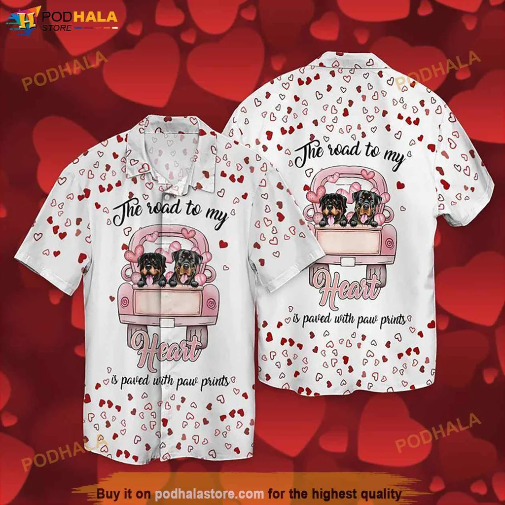 Pitbull Love Hawaiian Shirt, The Road To My Heart Is Paved With Paw Prints