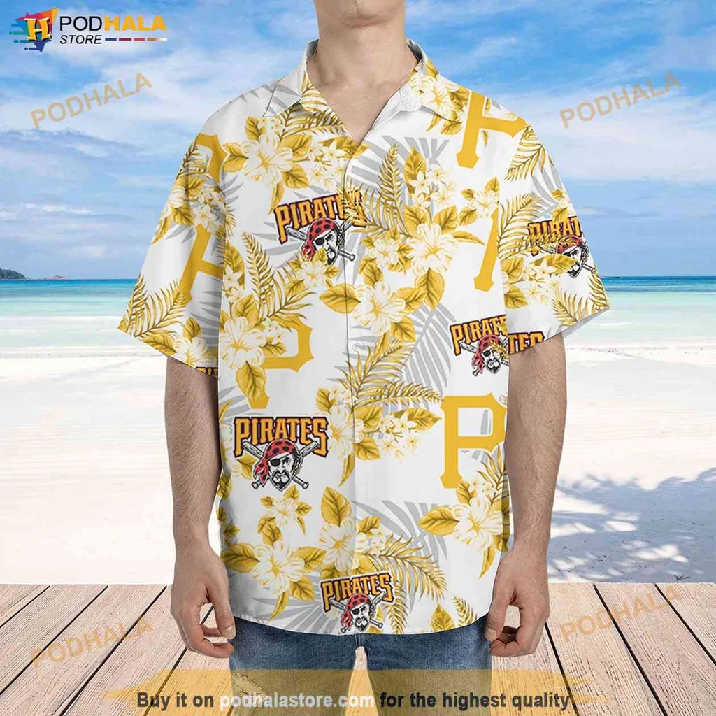 Pittsburgh Pirates Aloha Shirt, Vibrant Floral Summer Vacation Shirt