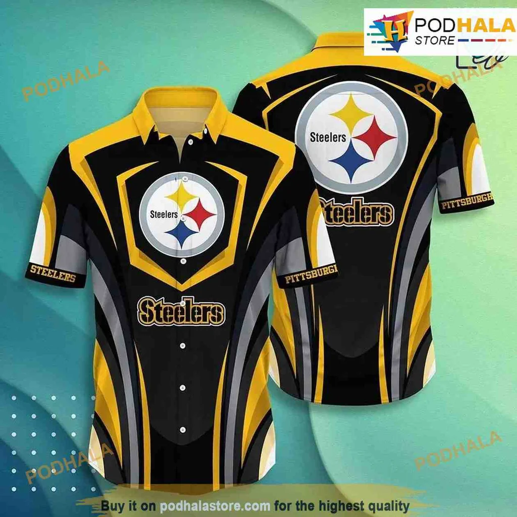 Pittsburgh Steelers Aloha Shirt With Bold Logo And Vibrant Colors Pittsburgh Steelers Aloha Shirt With Bold Logo And Vibrant Colors