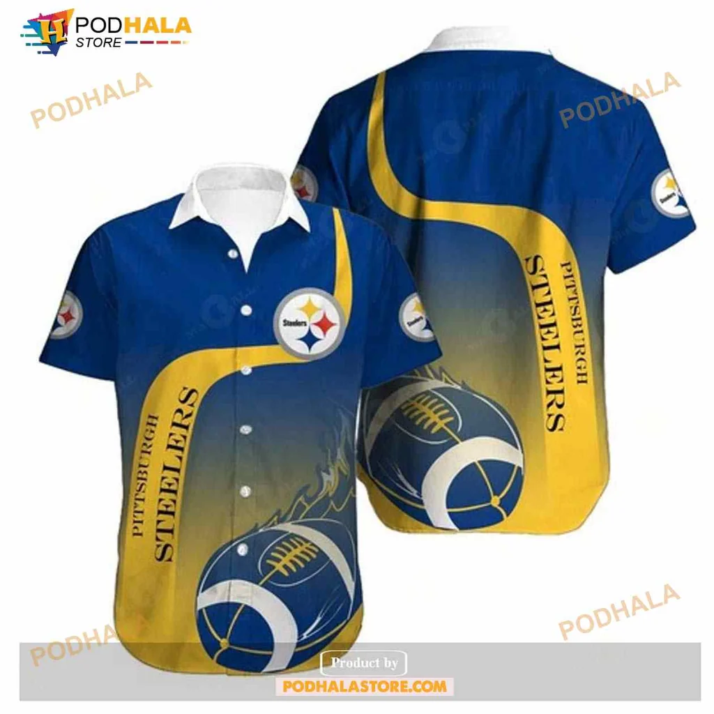 Pittsburgh Steelers Fan Hawaiian Shirt With Bold Yellow Stripe