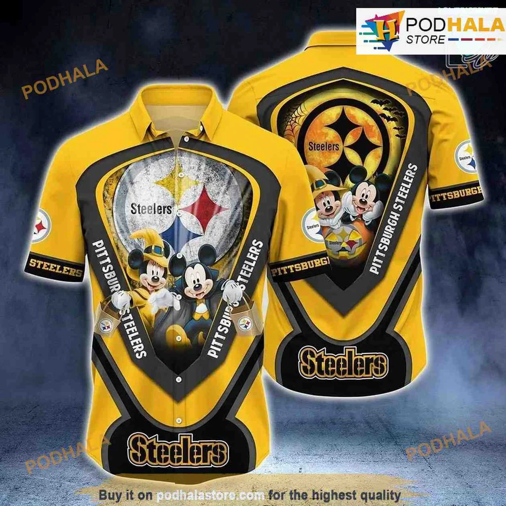 Pittsburgh Steelers Mickey Halloween Hawaiian Shirt With Playful Design