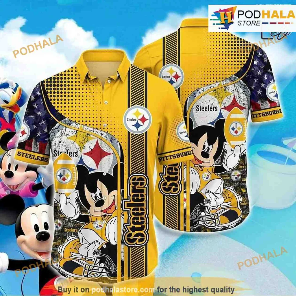 Pittsburgh Steelers Mickey Mouse Hawaiian Shirt With Vibrant Design