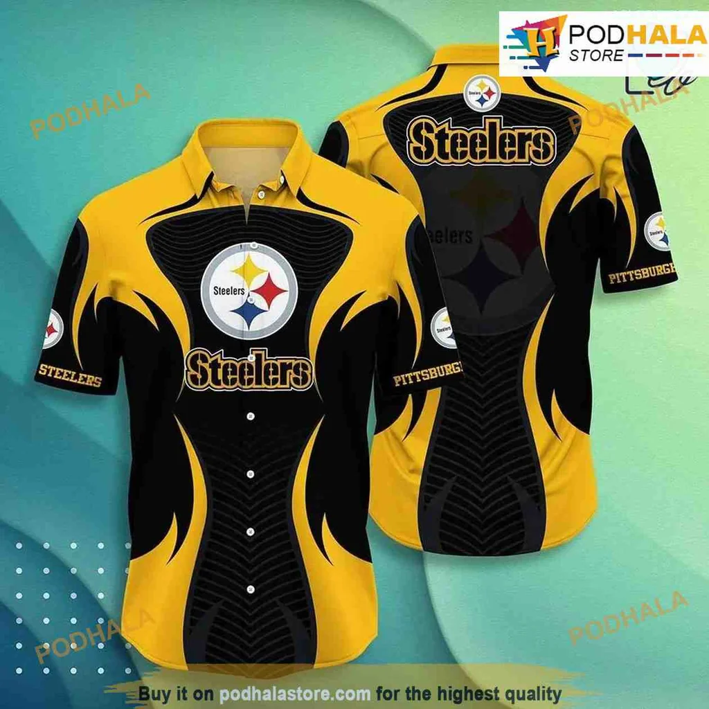 Pittsburgh Steelers Summer Beach Shirt With Bold Team Logo