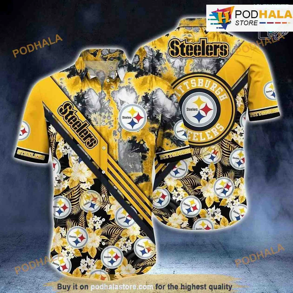Pittsburgh Steelers Tropical Hawaiian Shirt With Bold Floral Pattern