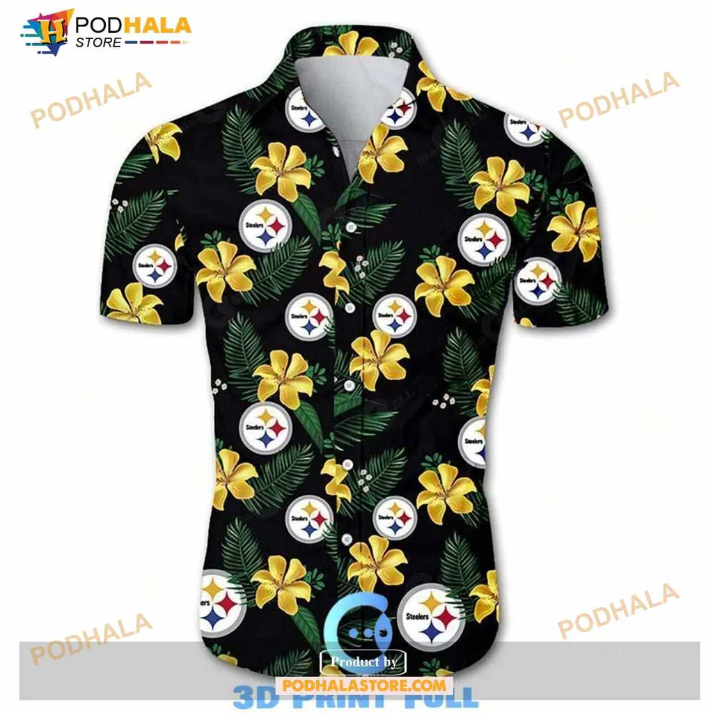 Pittsburgh Steelers Tropical Hawaiian Shirt With Hibiscus Flowers