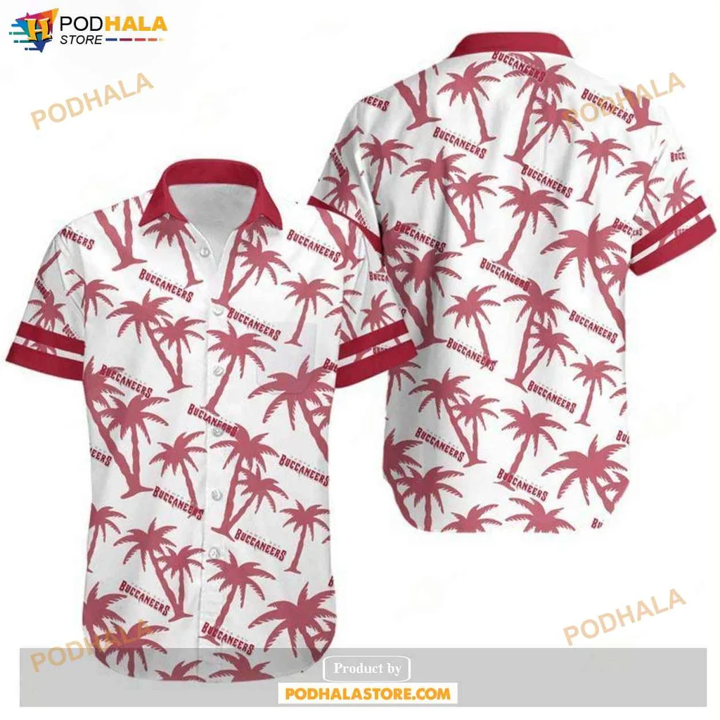 Playful Buccaneers Fan Hawaiian Shirt, Palm Tree Pattern For Tampa Bay Fans