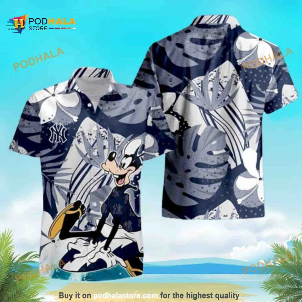Playful Dog New York Yankees Hawaiian Shirt For Beach Lovers