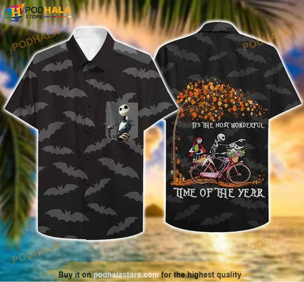 Playful Jack Skellington Hawaiian Shirt, Its The Most Wonderful Time Of The Year Design